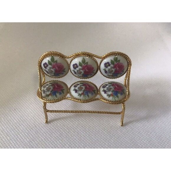 EME Spain | Other | Doll House Bench Eme Porcelain Gold Spain Miniature ...